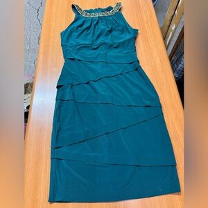 White House Black Market Teal Strapless Dress
